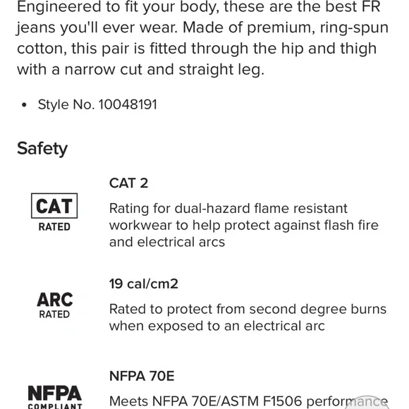 Ariat Fire Retardant straight leg jeans size 32x32. - Picture 4 of 4